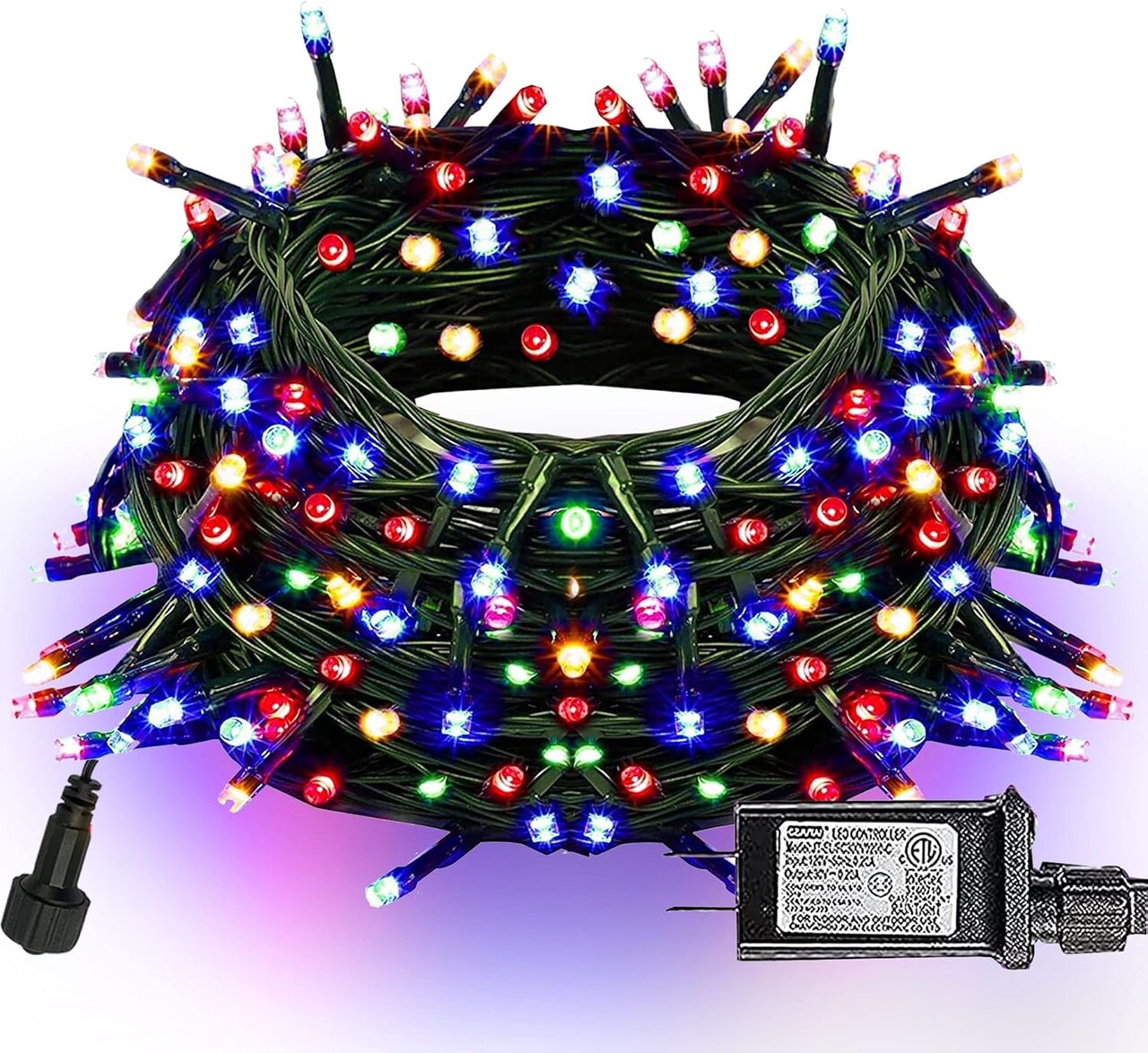 66ft 200 LED Christmas String Lights – Connectable Multi-Colored Fairy Lights with Green Wire, 8 Modes, Waterproof for Indoor & Outdoor Xmas, Party, Wedding, and Patio Decor (Multicolor)